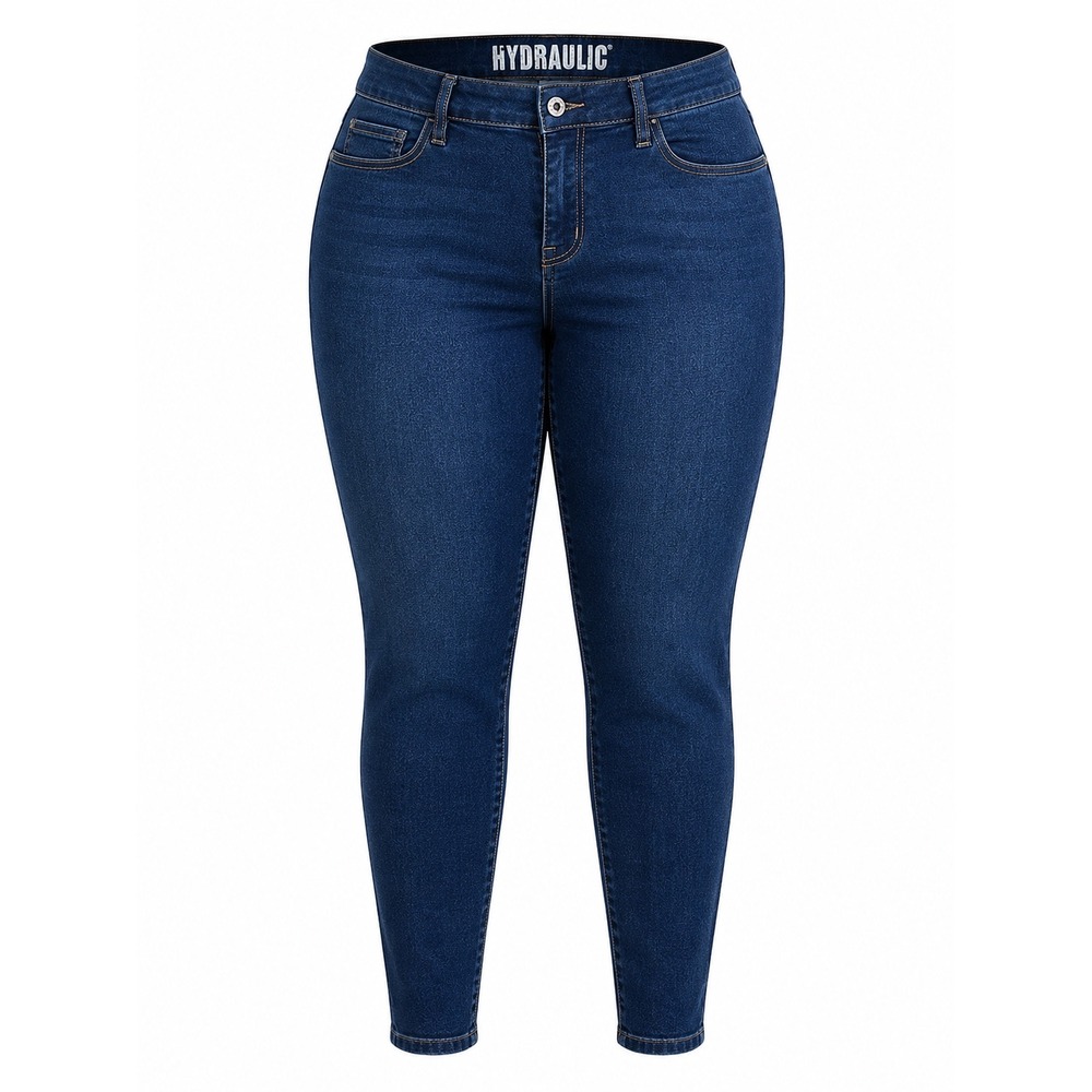 Hydraulic Skinny Jeans Dark Wash Blue Mid Rise Stretch womens 15/16 retro preppy
